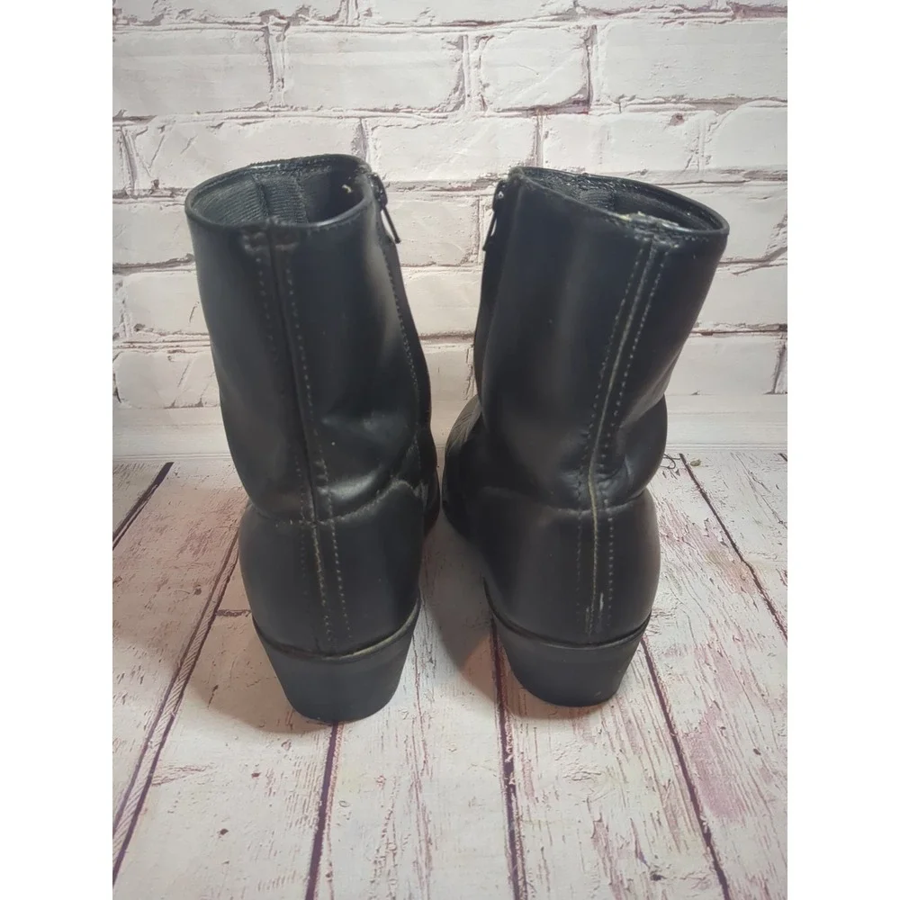 LAREDO Fletcher Western Leather Side-Zip Ankle Boots 62001 Men's Size 10EW